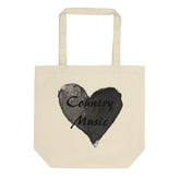 Love Country Music Black Eco Organic Cotton Tote Bag, Bags - Shopping bags, $ 32.90, A Moment Of Now™